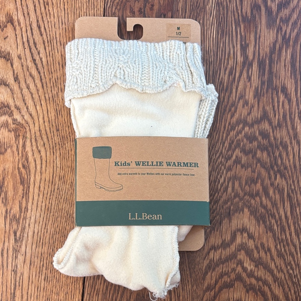 NWT L.L. Bean Kids' Cream Wellie Warmers